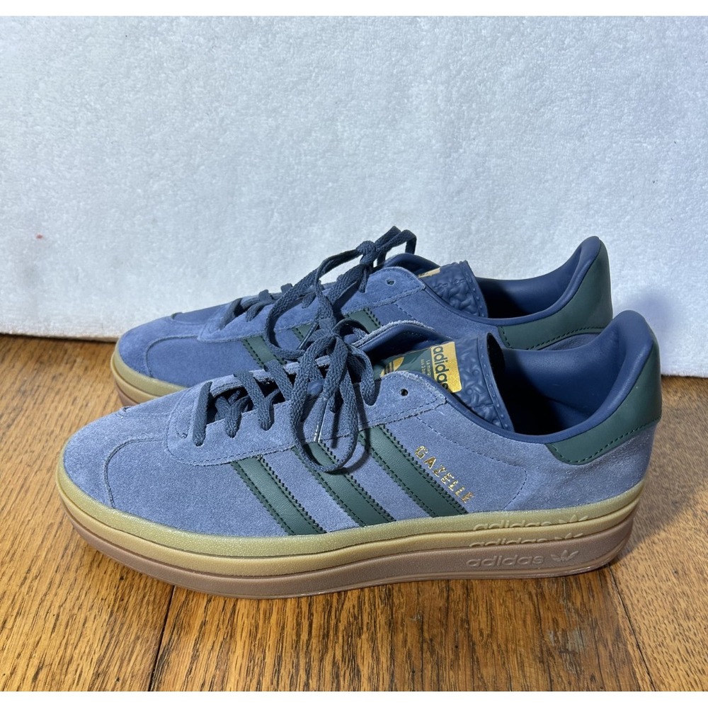Adidas Womens Size 11 Gazelle Bold Platform Navy Green Gum Sneaker Shoes
